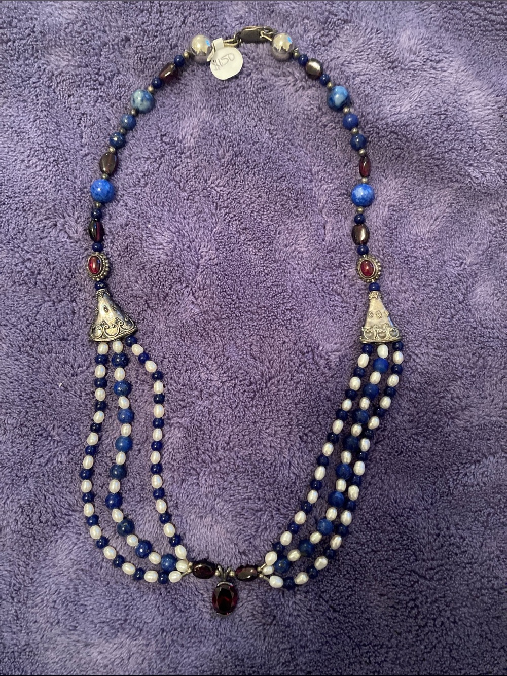 Handcrafted Blue & White Beaded Women's Necklace - Elegant Statement Jewelry